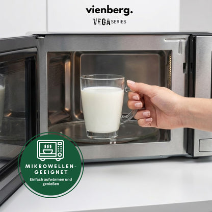 Vega 6er Set Teegläser mit Henkel, 250/300/400 ml