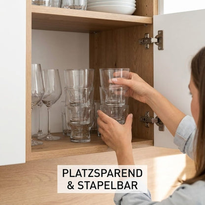 Petit 240 ml Glas Set 6 Stück Vielseitige Trinkgläser & Dessertschalen, Glasschalen