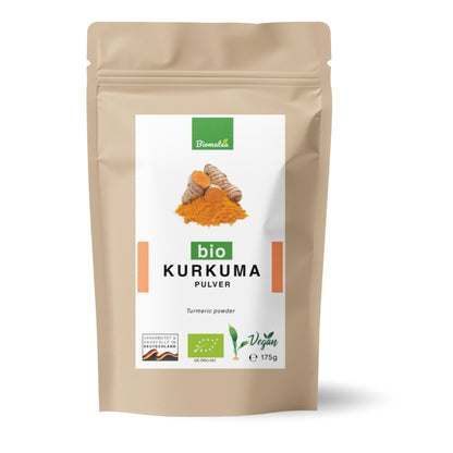 Bio Kurkuma Pulver, Curcuma longa | Fein Gemahlen | Ideal für Golden Milk, Curry & Smoothies | Vegan