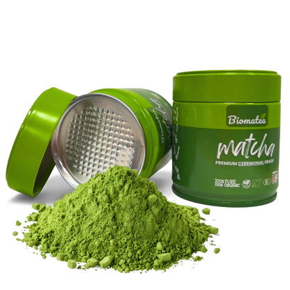 Bio Ceremonial grade Matcha Tee Pulver, 30g Dose mit Aromaschutzfolie für maximale Frische
