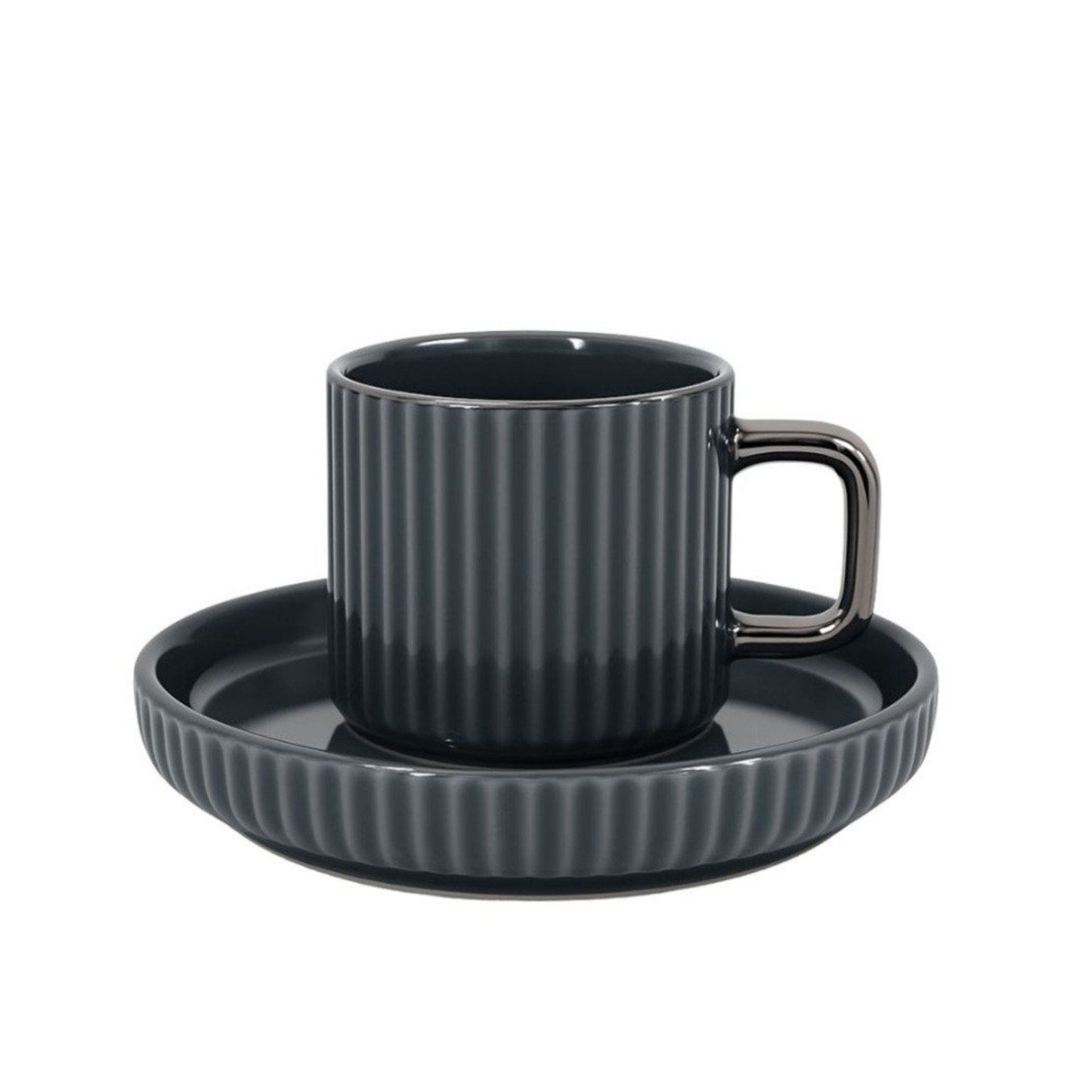 12tlg. Mokka Kaffee Tassen Set, aus Porzellan 100ml, Relief-Design