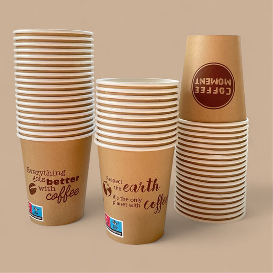 Coffee Moment Kaffeebecher, Kaffee to go Pappbecher – 4 Größen, für heiße & kalte Getränke