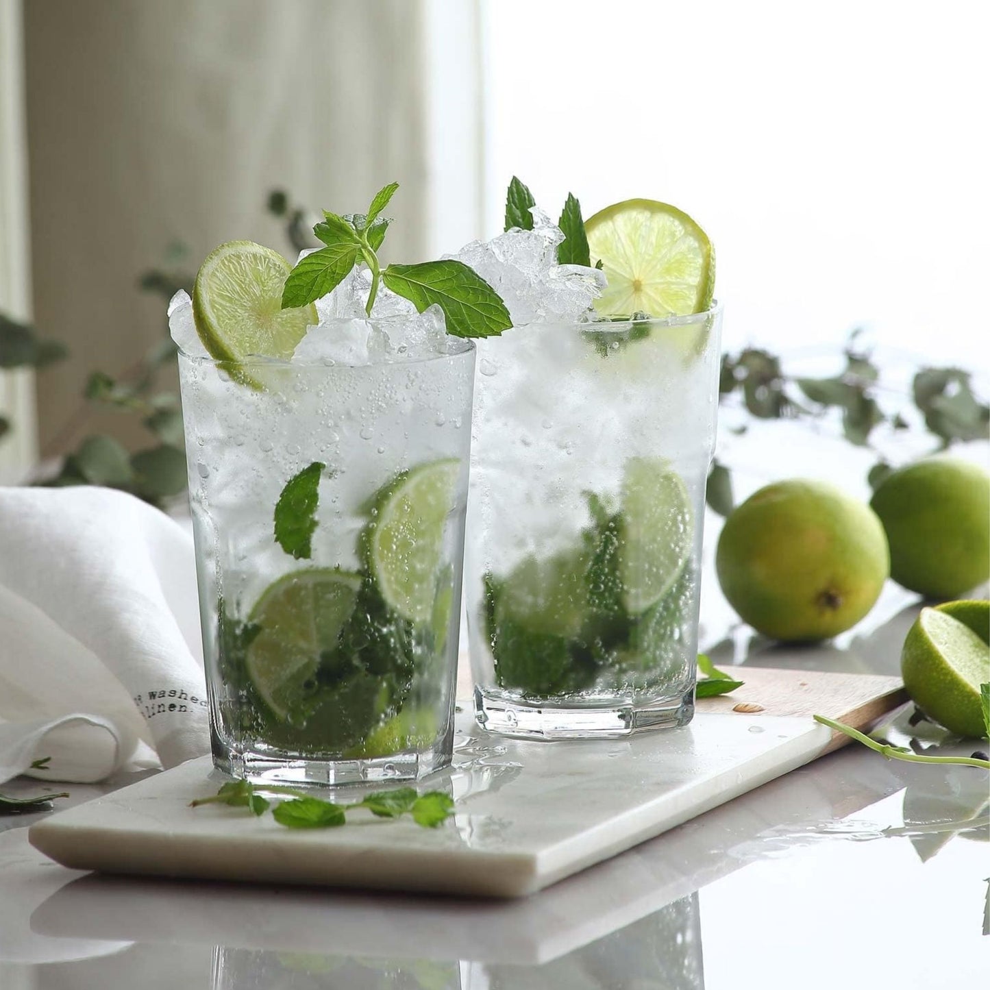 Aras 365 ml Gläser 6er Set, Trinkgläser, Longdrink Glas, Matcha, Latte, Saft, Stapelbar