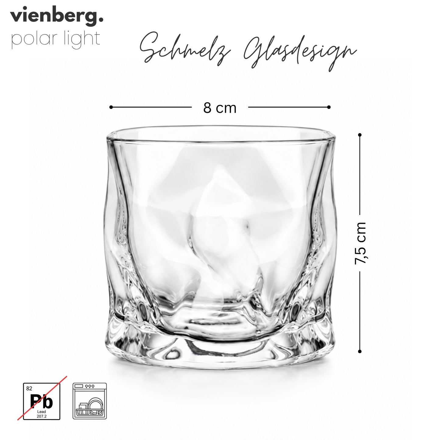 Polar Schmelzglas Design Matcha Gläser, 190ml Tumbler Trinkgläser