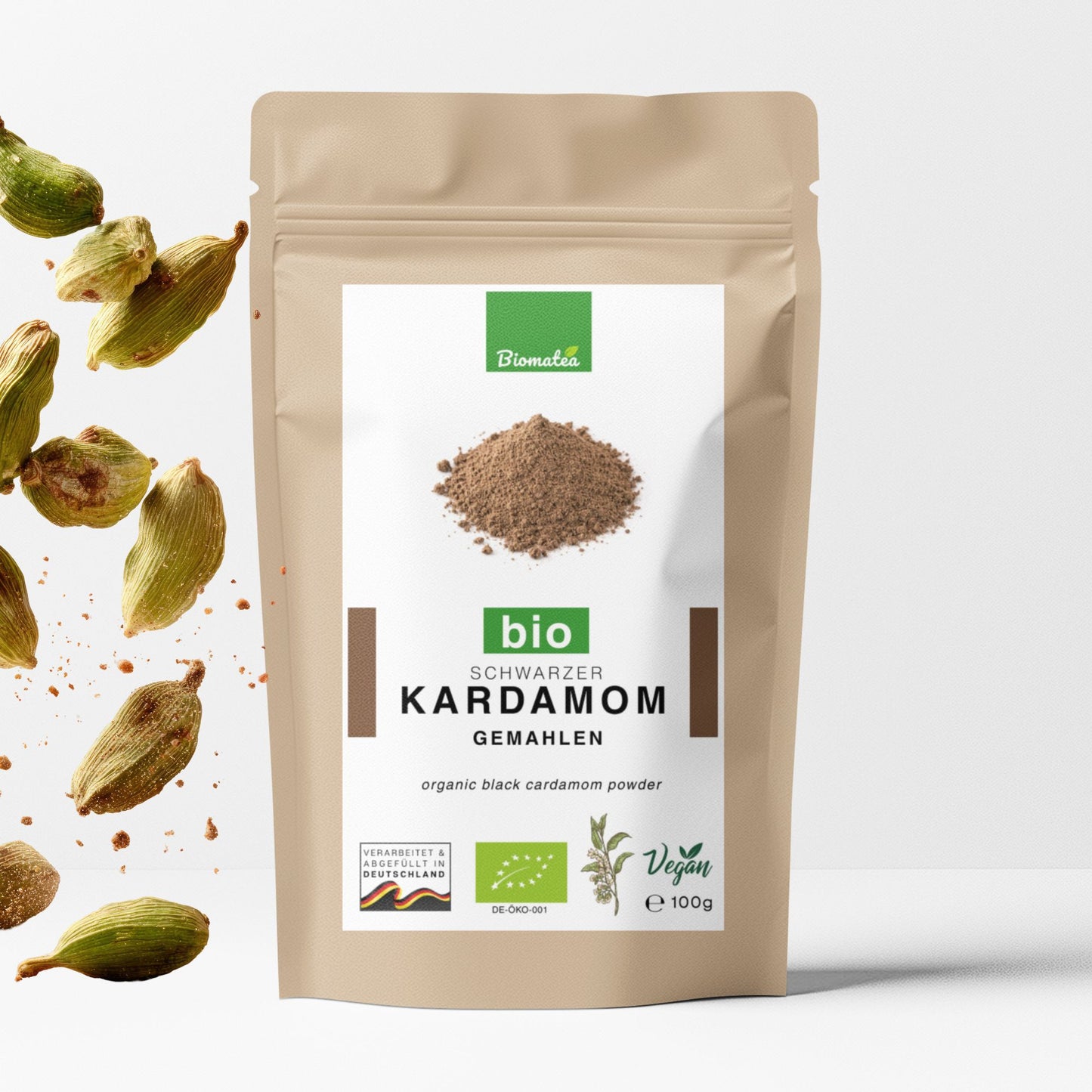 Bio Schwarzer Kardamom Pulver 100 g – fein gemahlen