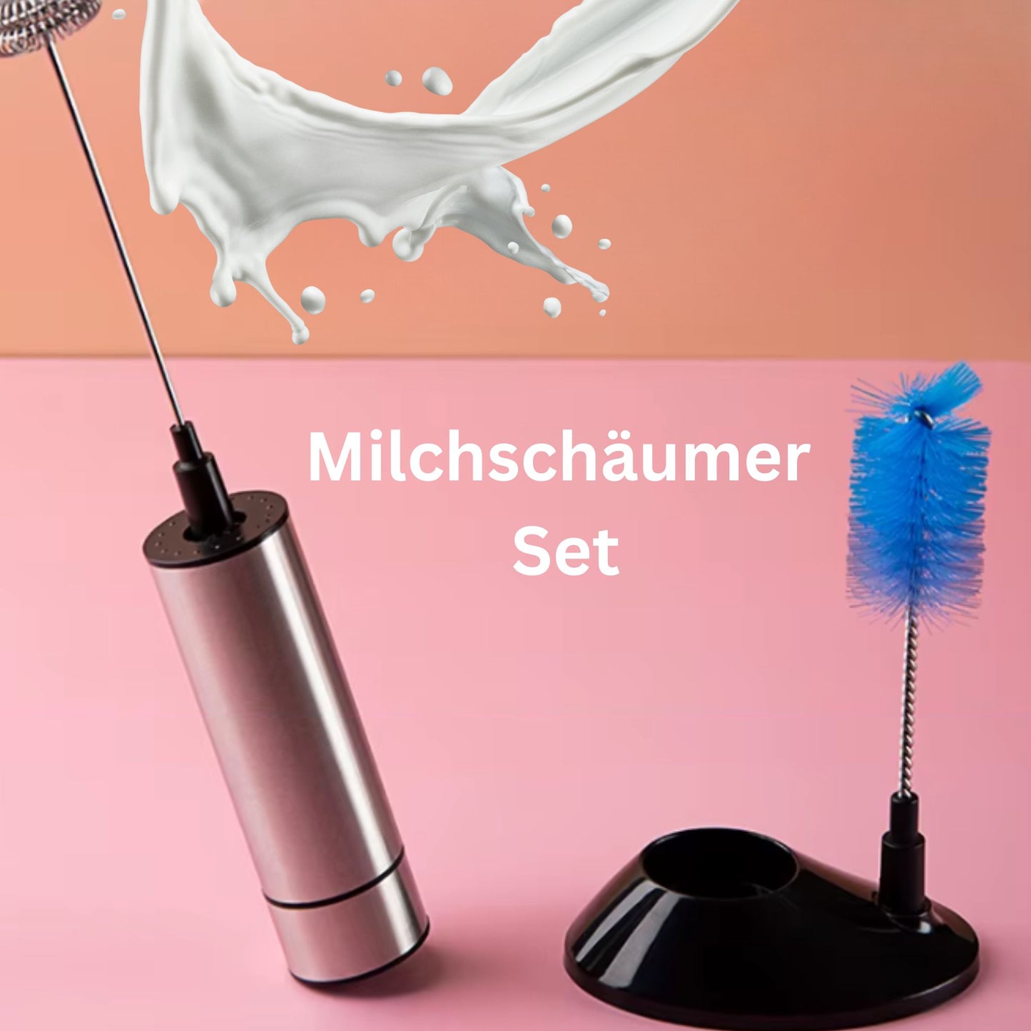 Elektrischer Milchaufschäumer aus Edelstahl, Batteriebetrieb