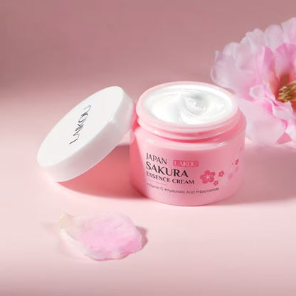 Sakura Gesichtspflege-Geschenkset, 4-teilig – Reinigung, Serum, Augencreme & Gesichtscreme