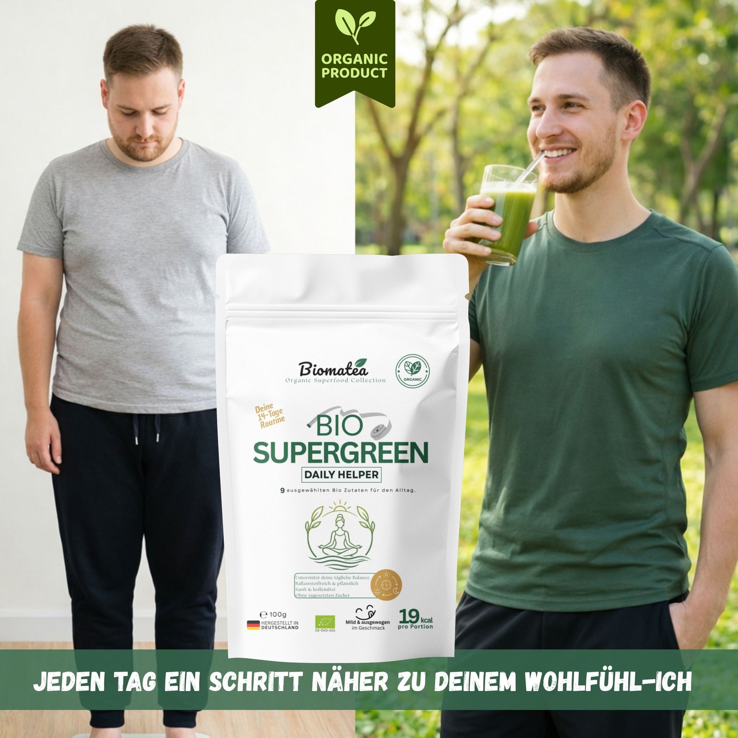 Bio Supergreen Daily Helper – Grünes Superfood Pulver für bewusste Ernährung, Verdauung & tägliche Nährstoffroutine – Vegan – 100 g