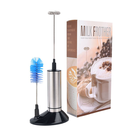 Elektrischer Milchaufschäumer aus Edelstahl, Batteriebetrieb