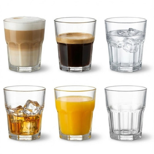 Aras 305 ml Gläser 6er Set, Trinkgläser, Whisky, Matcha, Kaffee, Saft, Stapelbar