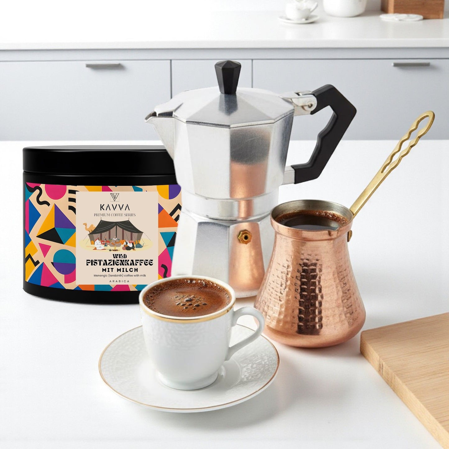 KAVVA Premium Wild Pistazien (Menengic) – Traditioneller Türkischer Kaffee aus Arabica-Bohnen, 100 g