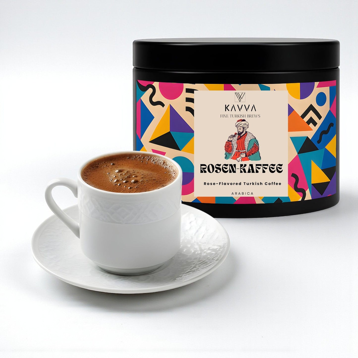 KAVVA Premium Rosen-Kaffee – Türkischer Kaffee mit Rosenaroma, ohne Zucker, 100 % Arabica, 100 g