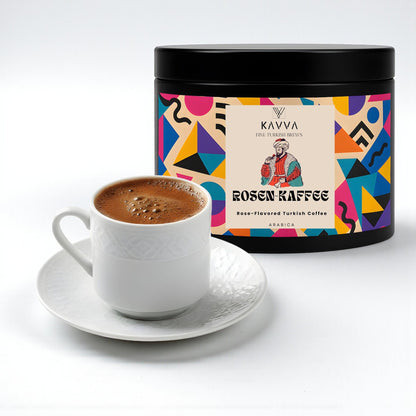 KAVVA Premium Rosen-Kaffee – Türkischer Kaffee mit Rosenaroma, ohne Zucker, 100 % Arabica, 100 g
