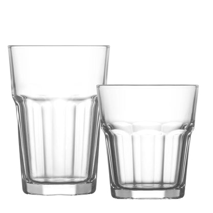 Aras 365 + 305 ml Gläser 12er Set, Trinkgläser, Matcha, Latte, Saft, Stapelbar