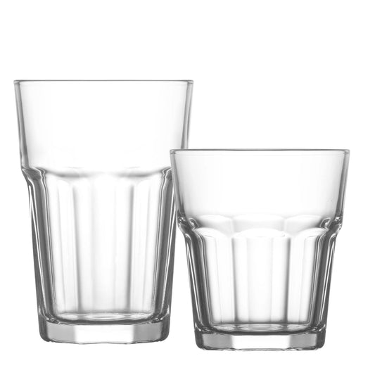 Aras 365 + 305 ml Gläser 12er Set, Trinkgläser, Matcha, Latte, Saft, Stapelbar