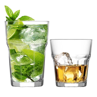 Aras 365 + 305 ml Gläser 12er Set, Trinkgläser, Matcha, Latte, Saft, Stapelbar