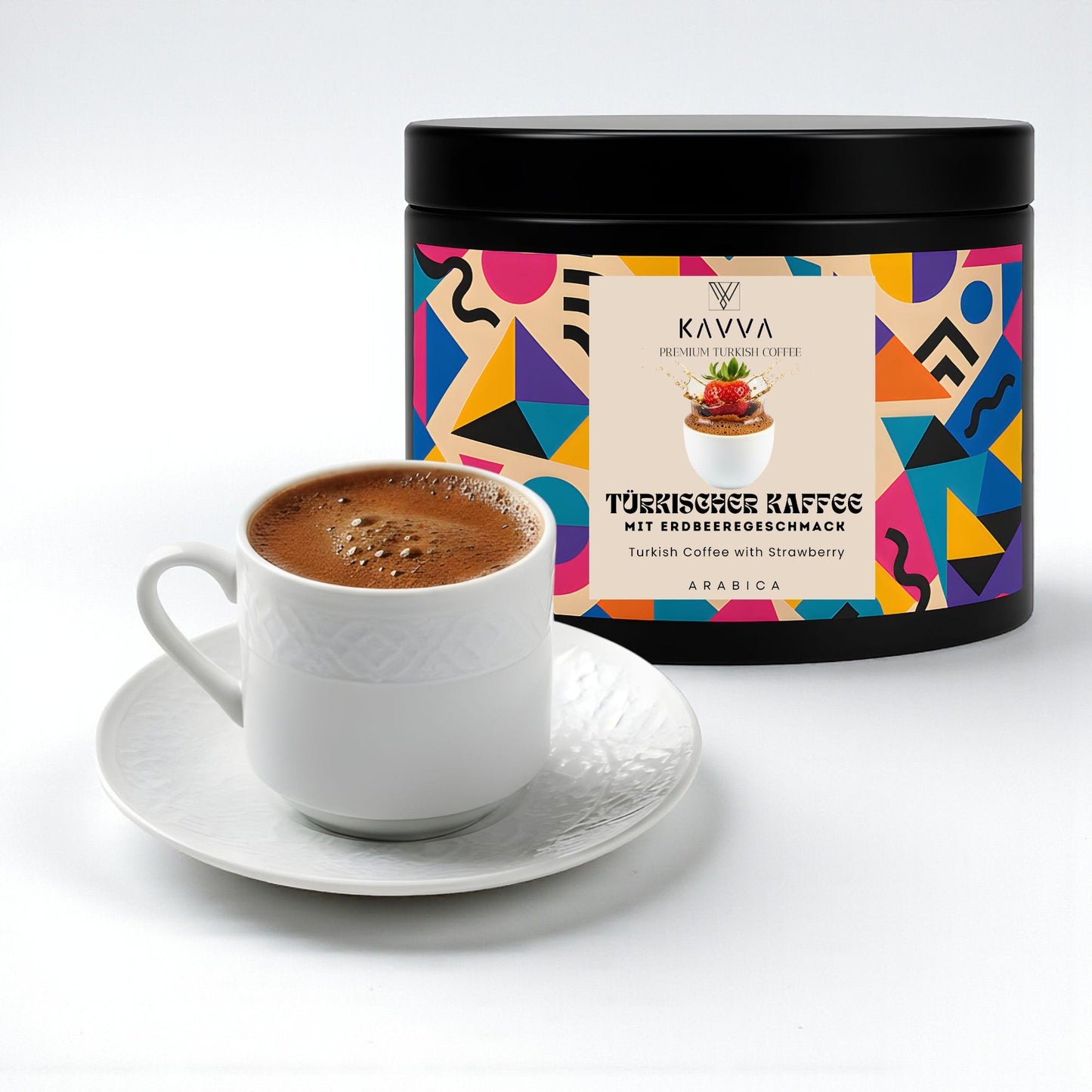 KAVVA Premium Erdbeer-Kaffee – Türkischer Kaffee mit Erdbeeraroma, ohne Zucker, 100 % Arabica, 100 g