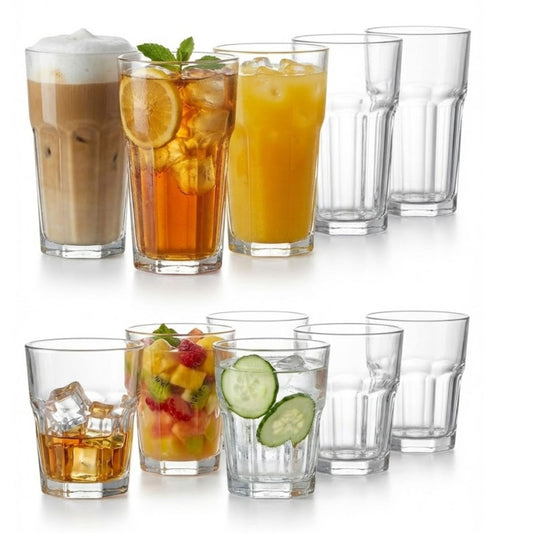 Aras 365 + 305 ml Gläser 12er Set, Trinkgläser, Matcha, Latte, Saft, Stapelbar