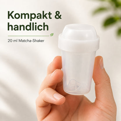 Mini Matcha Shaker 20 ml für Matcha, Hojicha & Ube Latte, kompakter Tee Shaker mit Schraubdeckel, Made in Japan