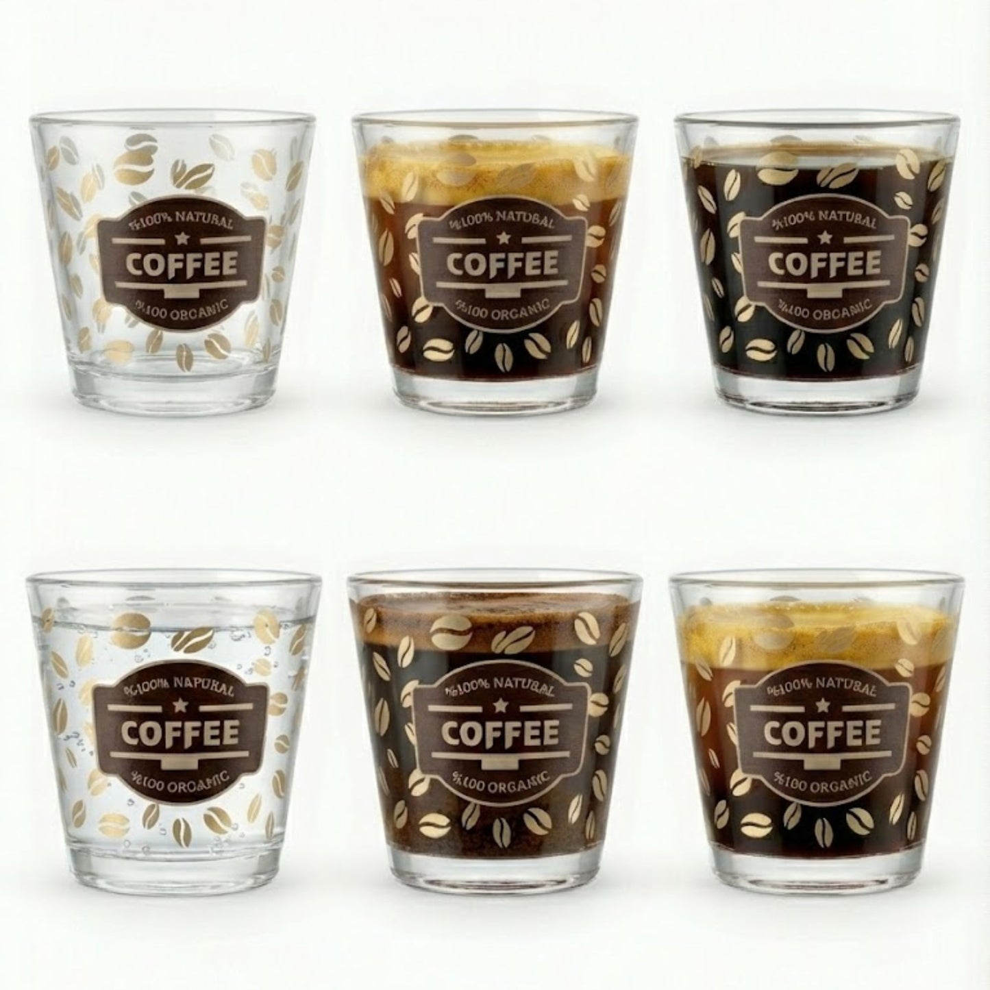 Sigma 6er Set Espresso und Mokka Gläser – 72 ml Glas mini Kaffeegläser