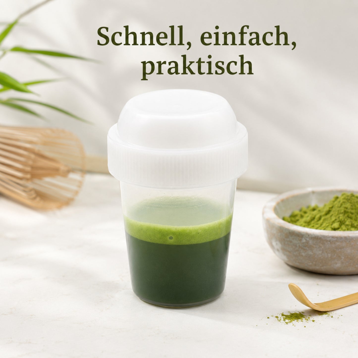 Mini Matcha Shaker 20 ml für Matcha, Hojicha & Ube Latte, kompakter Tee Shaker mit Schraubdeckel, Made in Japan