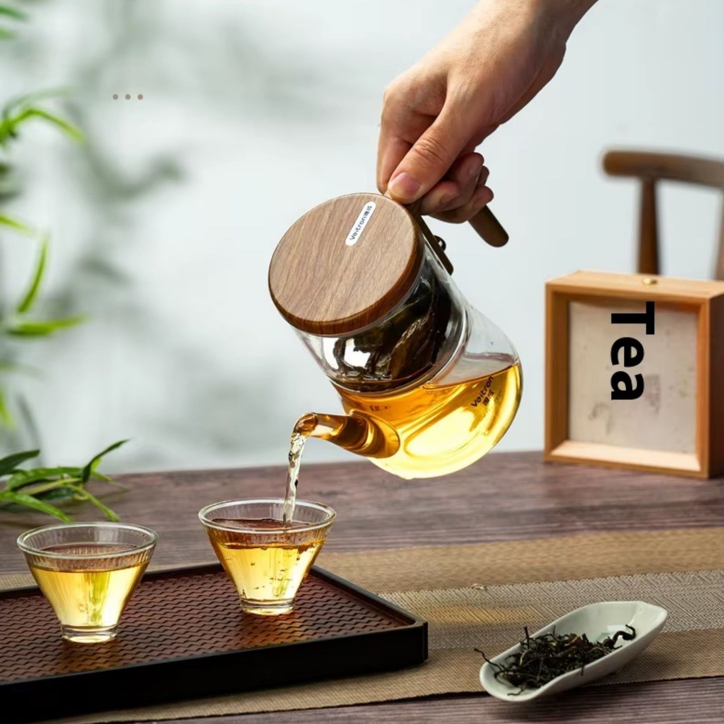 Glas Teekanne – 760 ml Borosilikatglas Teekanne & integriertem Filter | Innovativer Abflussmechanismus