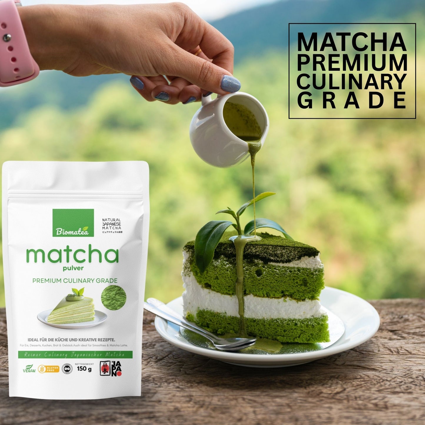 Matcha Pulver aus Japan 150g – Culinary Grade – Premium Grüntee für Backen, Desserts, Smoothies & Latte