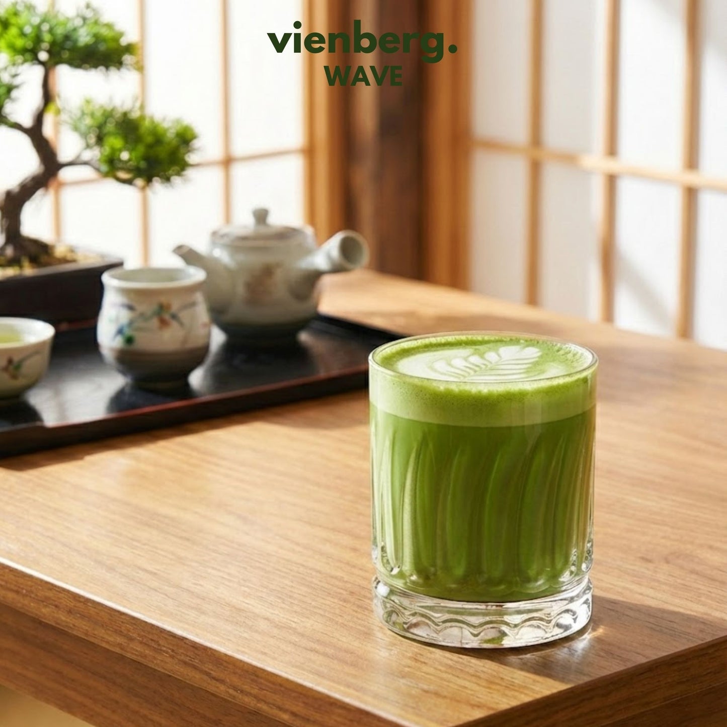 Wave 6 Stück Matcha Gläser 330ml Wellen-Design, extra schwer & massiv