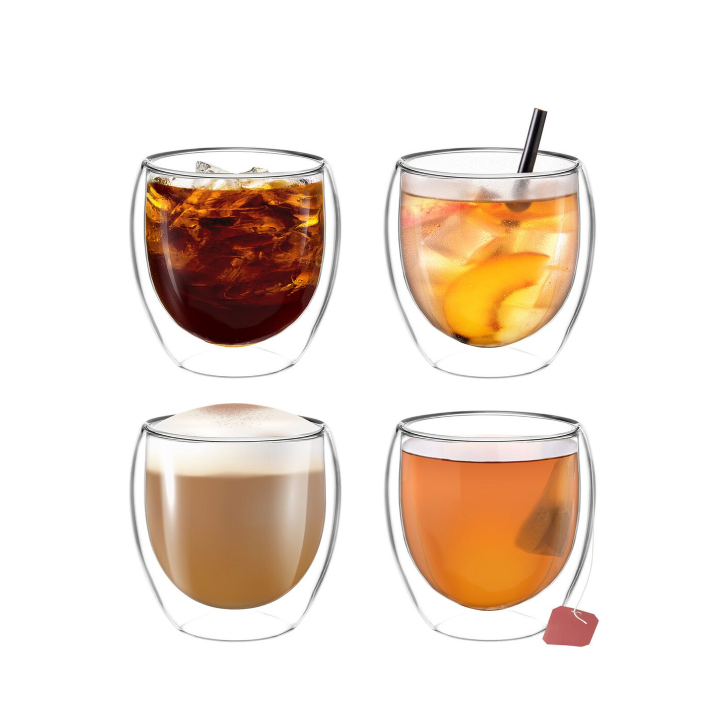 4x 250ml doppelwandige Latte Macchiato, Tee Gläser mit Schwebeeffekt