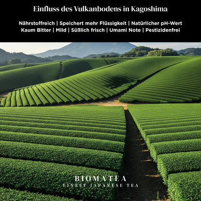BIOMATEA Matcha Pulver – Premium Grüner Tee aus Japan (Kagoshima) | Vielseitig für Latte, Smoothies, Backen & Desserts | 100% natürlich & fein gemahlen (50g Beutel)