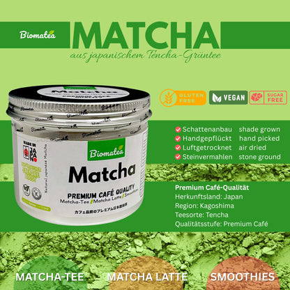 80g reines Matcha aus japanischem Tencha-Grüntee – Premium Grade Café-Qualität – Für Matcha Latte, Tee & Smoothies