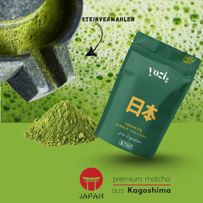 Yabukita sigle cultivar Matcha Tee Pulver aus Kagoshima, ceremonial grade, 80g, Limitierte Auflage