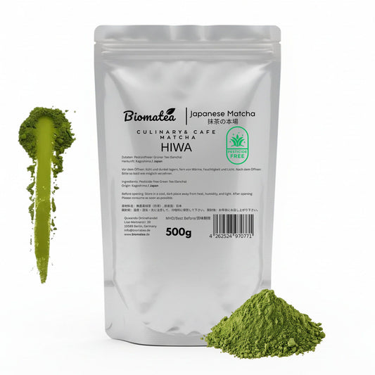 500g Vorratspack Premium Cafe Qualität Matcha Pulver aus Kagoshima Japan, Pestizidfrei Culinary Matcha-Tee