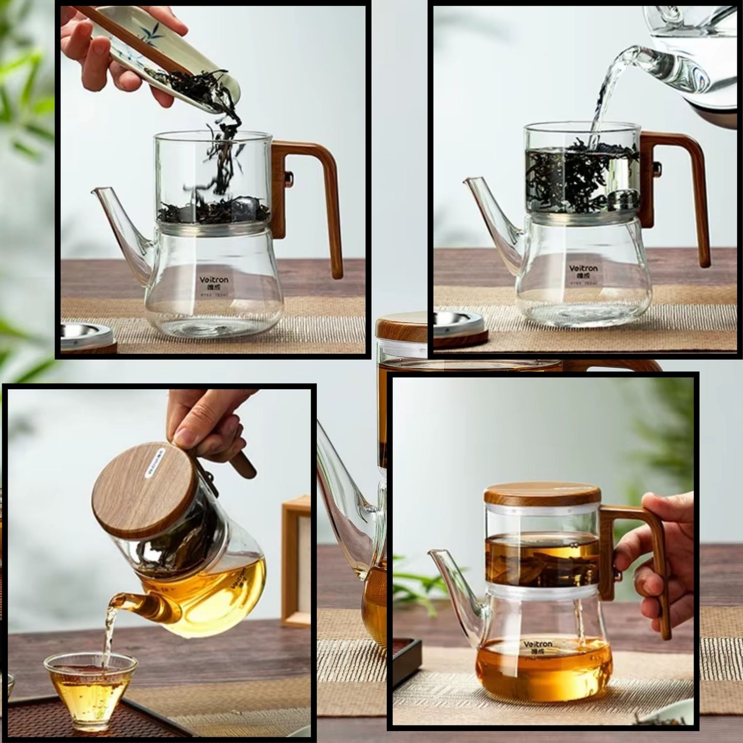 Glas Teekanne – 760 ml Borosilikatglas Teekanne & integriertem Filter | Innovativer Abflussmechanismus