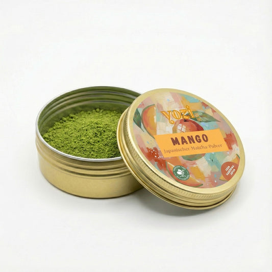 Ceremonial japanischer Matcha Tee Pulver mit Mango Geschmack, 40g Dose