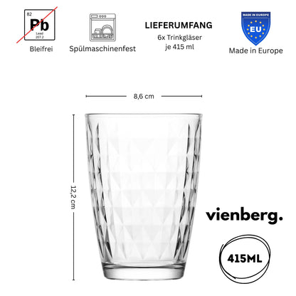 Artemis Wassergläser 6er Set 415 ml, Trinkgläser & Longdrinkgläser