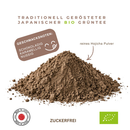 Bio Hojicha Pulver aus Japan 50g, Traditionell Gerösteter Grüntee, Zuckerfrei Vegan Glutenfrei