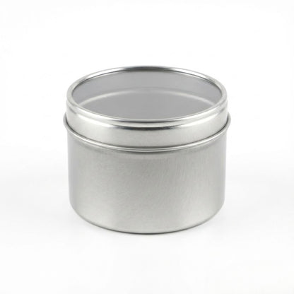 Universal Aufbewahrungsbox mit 6 Innendosen & Sichtfenster Deckel, für Tee, Kaffee & Backzutaten, Gewürze –Ordnungsbox & Organizer – Teedose leere Metalldosen Silber