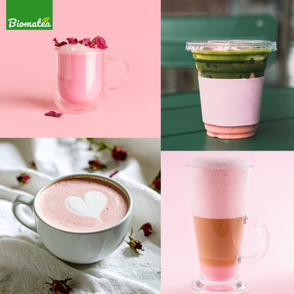 Pink Flamingo Latte Pulver, Erdbeere, Kokos & Taro Getränkepulver, 140g