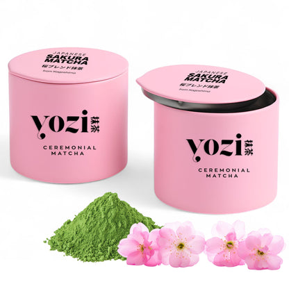 Premium Ceremonial Sakura Matcha aus Kagoshima | 30g in Dose | japanischen Kirschblüten | Pestizidfreier Matcha-Tee