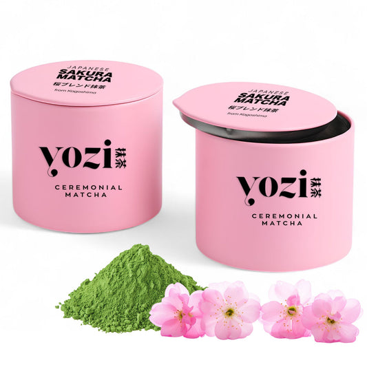 Premium Ceremonial Sakura Matcha aus Kagoshima | 30g in Dose | japanischen Kirschblüten | Pestizidfreier Matcha-Tee