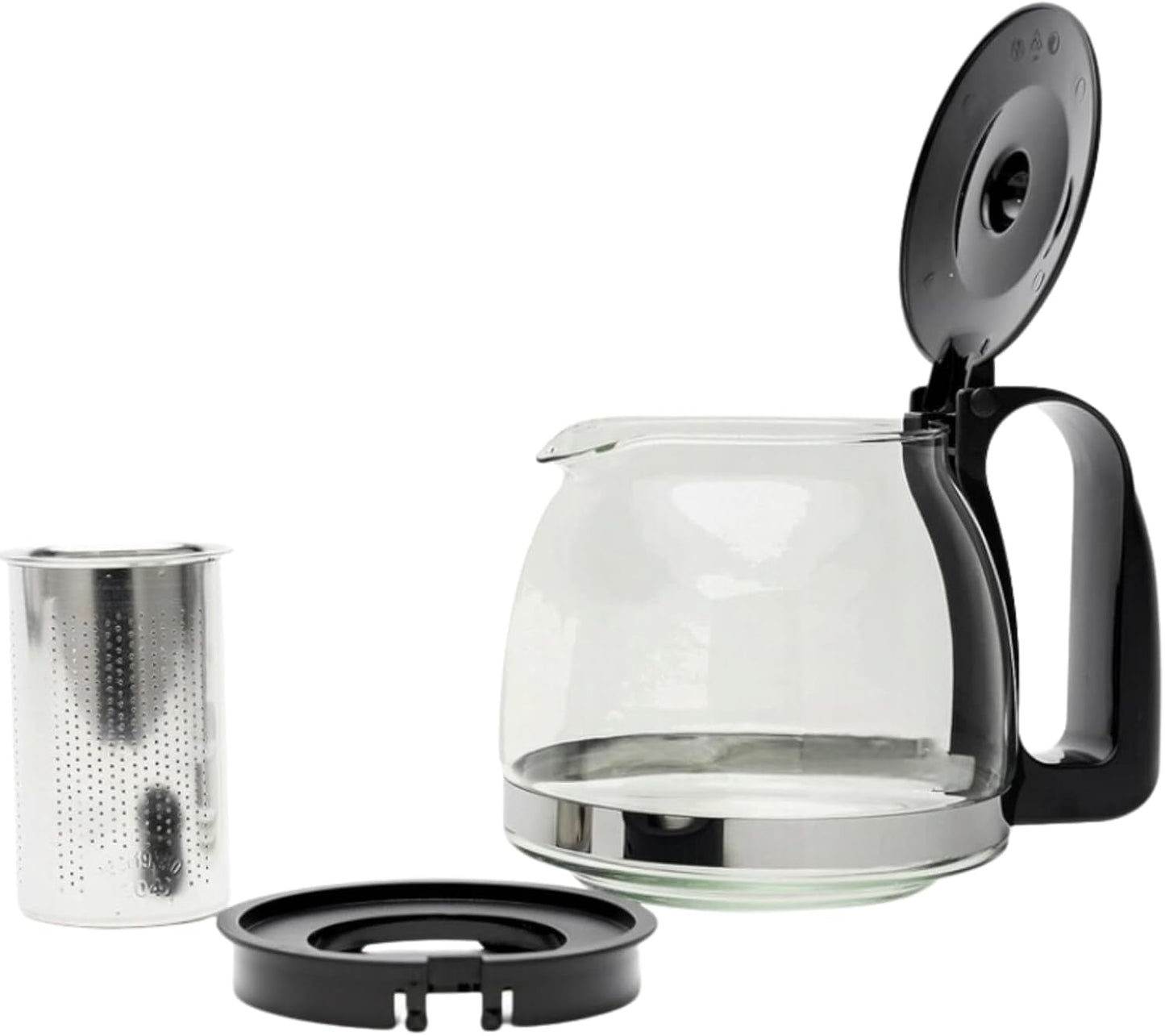 Glas Teekanne aus Glas mit Stövchen + Siebaufsatz, Hitzebeständig, herausnehmbaren Edelstahl Filter Sieb