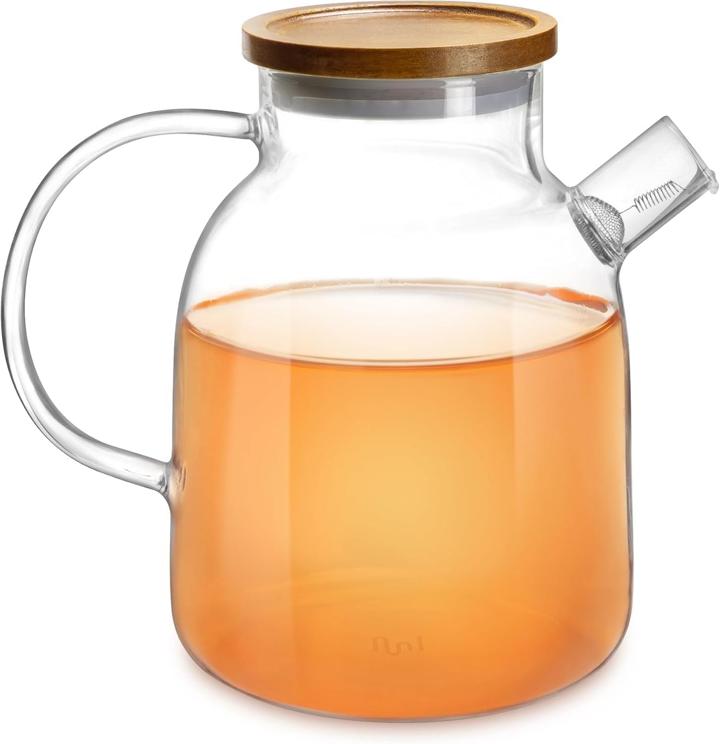 Glas Teekanne mit Siebeinsatz & Holzdeckel 1800ml