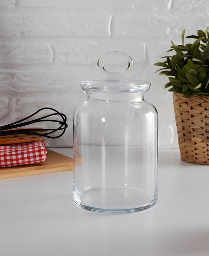 Vorratsglas mit Glasdeckel und Silikonring, 2,64 Liter, 27 cm, großes Aufbewahrungsglas für Pasta, Kaffee, Müsli und Lebensmittel
