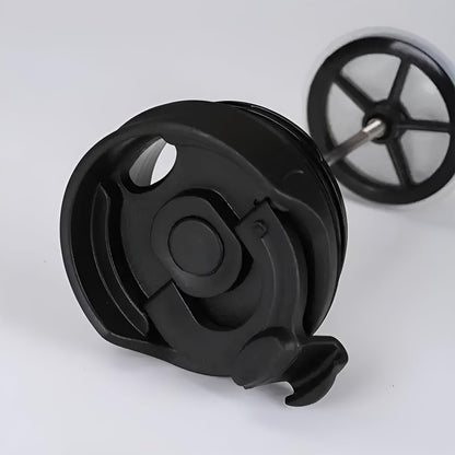 Doppelwandig French Press Thermobecher 450ml, für Tee und Kaffee, Schwarz