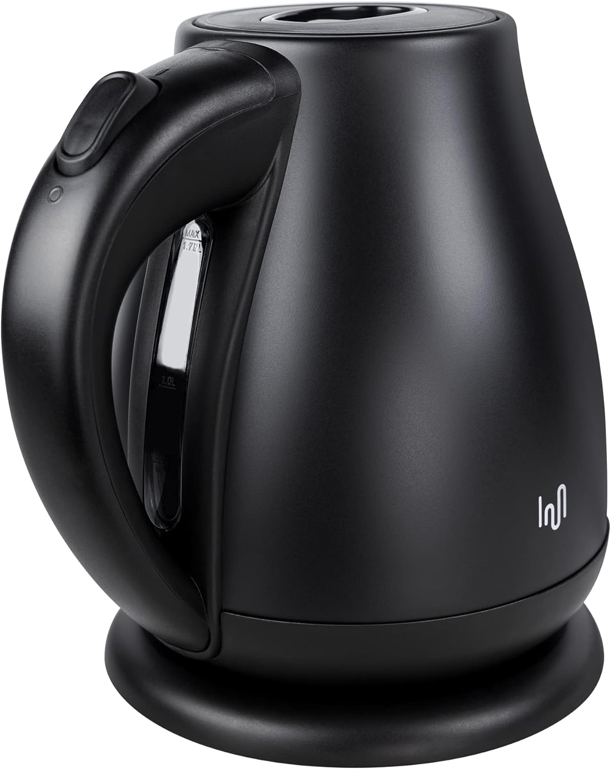 Retro Edelstahl Wasserkocher 1,7 L, Teekocher Retro Vintage, Wasserkessel Matt Schwarz