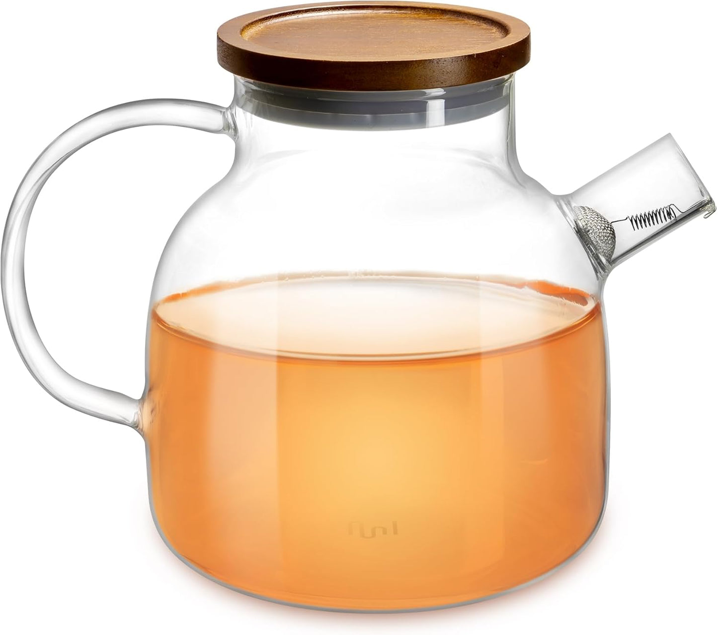 Glas Teekanne mit Siebeinsatz & Holzdeckel 1400ml