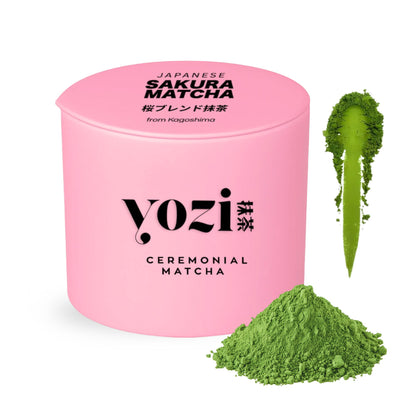 Premium Ceremonial Sakura Matcha aus Kagoshima | 30g in Dose | japanischen Kirschblüten | Pestizidfreier Matcha-Tee