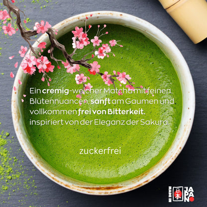 Premium Ceremonial Sakura Matcha aus Kagoshima | 30g in Dose | japanischen Kirschblüten | Pestizidfreier Matcha-Tee