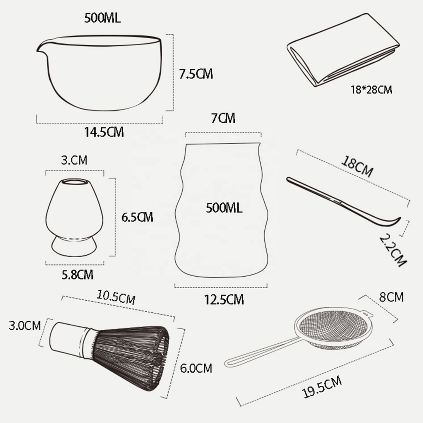 Japanisches Matcha-Set aus Glas | 8-teiliges Matcha Starter Kit
